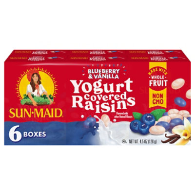 Sun-Maid Blueberry & Vanilla Yogurt Covered Raisins - 6-.75 Oz