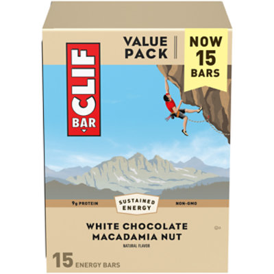 CLIF BAR White Chocolate Macadamia Nut Flavor Energy Bars - 15-2.4 Oz - Image 1