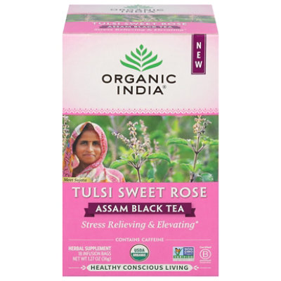 Organic India Tea Black Assam Tulsi Sweet Rose - 18 CT - Image 1