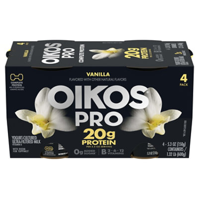 Dannon Oikos Pro Vanilla Yogurt 4-5.3 Oz 21.2 Oz - 4-5.3 OZ - Image 1