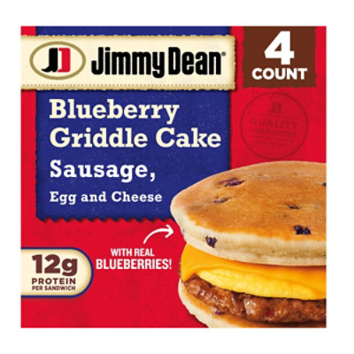 Jimmy Dean Blueberry Griddle Cake Sausage Egg And Cheese Sandwiches In a Box - 4-18.8 Oz - Image 1