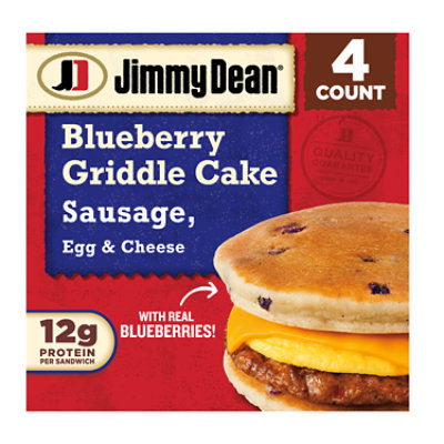 Jimmy Dean Blueberry Griddle Cake Sausage Egg & Cheese Sandwiches 4 Count - 18.8 Oz - Image 1