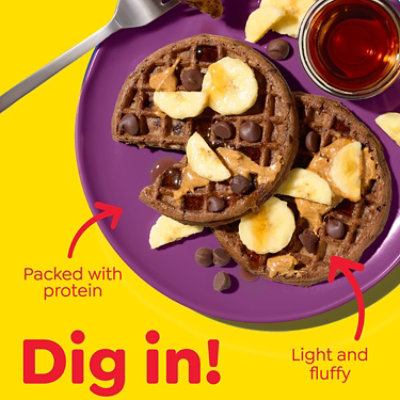 Eggo Fully Loaded Protein Waffles Chocolate Chip Brownie Frozen Breakfast 10 Count - 12.3 Oz - Image 4