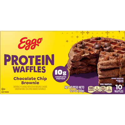 Eggo Fully Loaded Protein Waffles Chocolate Chip Brownie Frozen Breakfast 10 Count - 12.3 Oz - Image 8