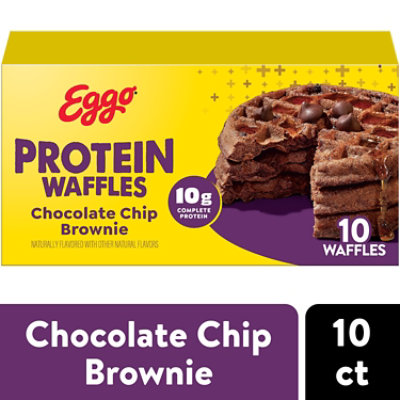 Eggo Fully Loaded Protein Waffles Chocolate Chip Brownie Frozen Breakfast 10 Count - 12.3 Oz - Image 1