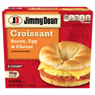 Jimmy Dean Croissant Breakfast Sandwiches With Bacon, Egg And Cheese Frozen - 8-28.8 Oz - Image 3