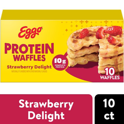 Eggo Fully Loaded Protein Waffles Strawberry Delight Frozen Breakfast 10 Count - 12.3 Oz - Image 1