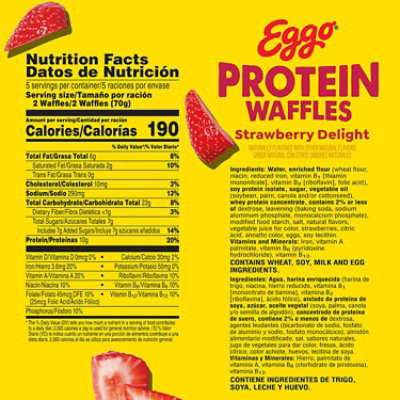 Eggo Protein Frozen Waffles Strawberry Delight Frozen Breakfast - 10 - 12.3 Oz - Image 3