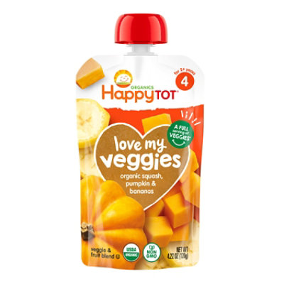 Happy Tot Organics Love My Veggies Stage 4 Squash Pumpkin Banana - 4.22 Oz - Image 1