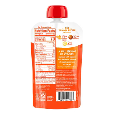 Happy Tot Organics Love My Veggies Stage 4 Squash Pumpkin Banana - 4.22 Oz - Image 2