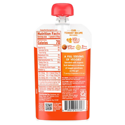 Happy Tot Organic Stage 4 Organic Squash, Pumpkin & Bananas Toddler Food Pouch - 4.224 Oz - Image 3