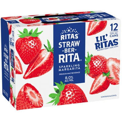 Lil Ritas Straw Ber Rita In Cans - 12-7.5 Fl. Oz. - Image 1