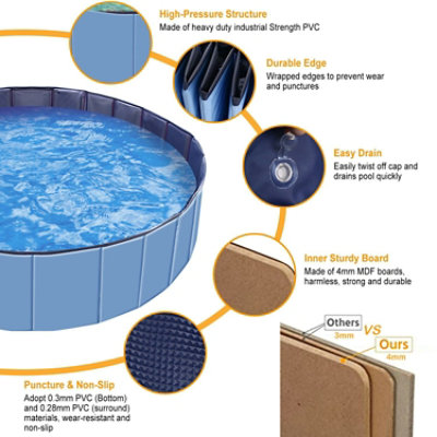 Eggracks by Global Phoenix Portable Foldable Pet Swimming Pool - Cool Off Your Furry Friends - Image 3