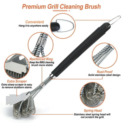 Eggracks by Global Phoenix Heavy-Duty BBQ Grill Cleaning Brush - Rust-Resistant & Ergonomic - Image 4