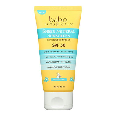 Honest Green  Babo Botanicals Sunscrn Sheer Lotion SPF 50, 3 oz - Nourish Your Skin - Image 1