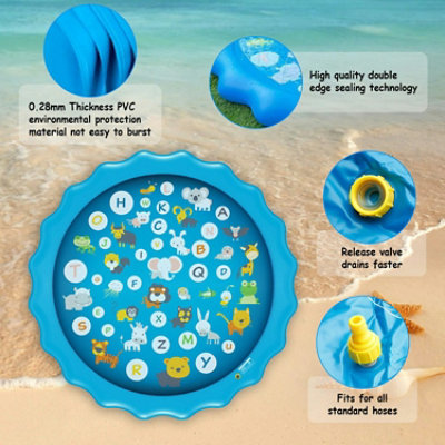 Eggracks by Global Phoenix Kids Inflatable Blow Up Pool Sprinkle Play Mat - Make Outdoor Playtime a Blast - Image 4