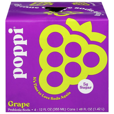 Poppi Prebiotic Grape 4-12 Fl. Oz. - Image 3