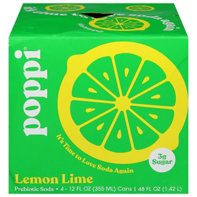 Poppi Prebiotic Lemon Lime - 4-12 Fl. Oz. - Image 3