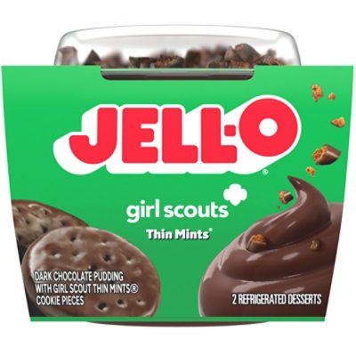 Jello Pudding Girl Scout Thin Mint Rte Snack Cups - 7 Oz - Image 2