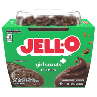 Jello Pudding Girl Scout Thin Mint Rte Snack Cups - 7 Oz - Image 1