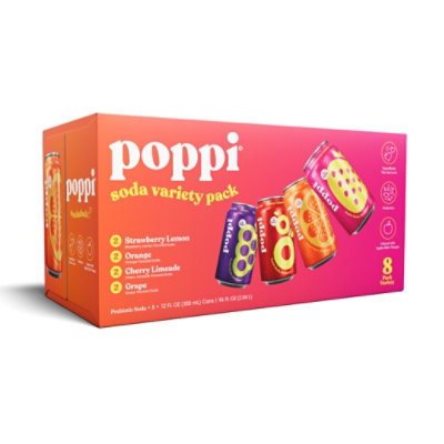 Poppi Prebiotic Variety Pack - 8 - 12 Fl. Oz. - Image 1