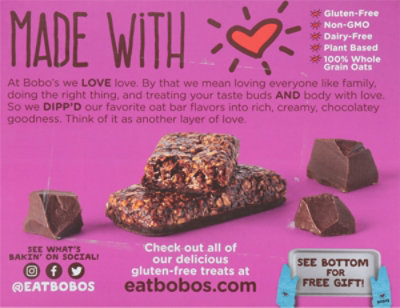 Bobos Oat Bars Dipped Dark Chocolate - 5 Oz - Image 6