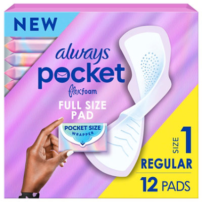 Always Pure Cotton Pads Long Wing - 12 Count - Image 1