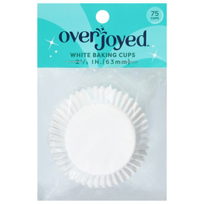 Overjoyed White Baking Cups 2.5 Inch - 75 Each - Image 1
