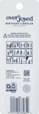 Overjoyed Tall Glitter Birthday Candles - 12 Each - Image 3