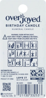 Overjoyed Candle Numeral 0 1 - Each - Image 3