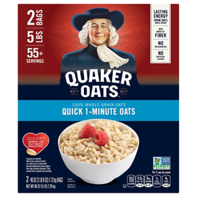 Quaker Whole Grain Oats Quick 1-minute Oats - 80 Oz - Image 2