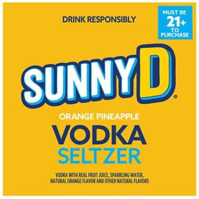 Sunny D Vodka Seltzer Pineapple 4 Count - 12 Fl. Oz. - Image 2