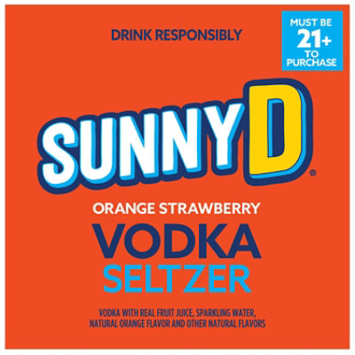 Sunny D Vodka Seltzer Strawberry 4 Count - 12 Fl. Oz. - Image 2