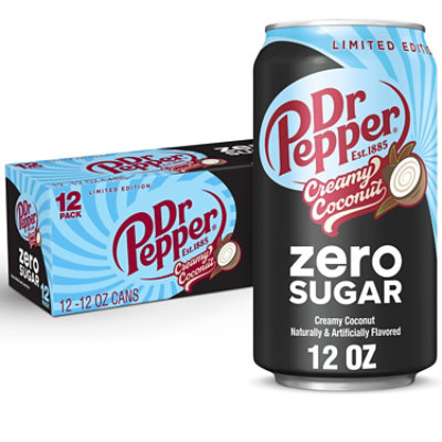 Dr Pepper Creamy Coconut Zero Sugar 12-12fz - 12-12 FZ - Image 1