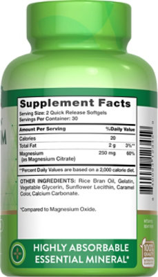 Nature's Truth Magnesium Citrate Softgels - 60 Count - Image 2