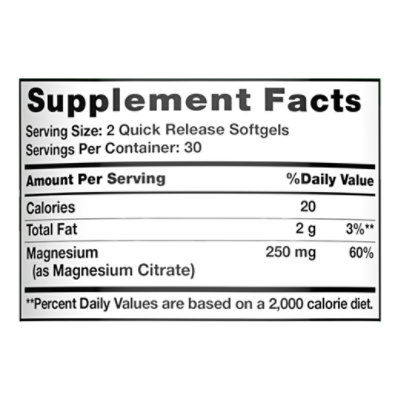 Nature's Truth Magnesium Citrate Softgels - 60 Count - Image 2