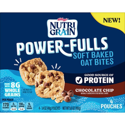 Nutri-Grain Power-Fulls Soft Baked Oat Bites Chocolate Chip Protein Snacks 4 Count - 5.6 Oz - Image 7