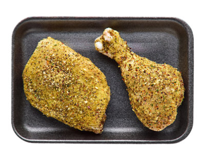 Chicken Leg Quarter Cut California Garlic Medley Seasoning - LB - Image 1