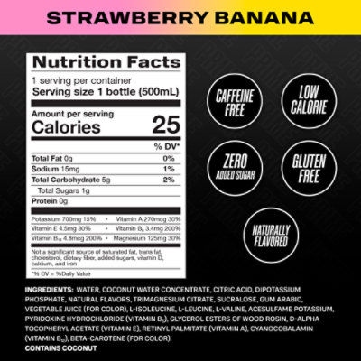 Prime Hydration Strawberry Banana Sports Drink - 16.9 Fl. Oz. - Image 2
