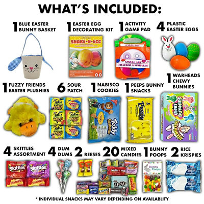 Fun Flavors Box Easter Variety Pack Blue Bunny Gift Basket Care Package (50 Count) - Image 2