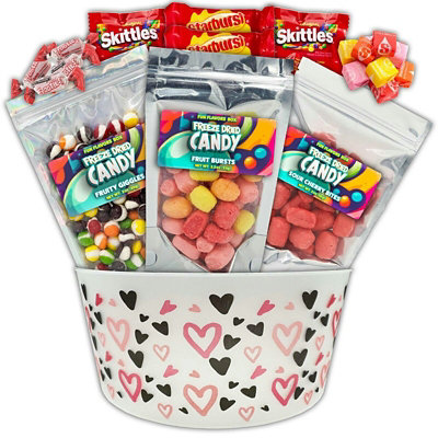 Fun Flavors Box Valentine's Freeze-Dried Candy Gift Basket Variety Pack Care Package (16 Count) - Image 1