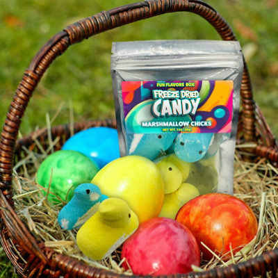 Fun Flavors Box Freeze Dried Candy Marshmallow Chicks  Crispy Treats, 1 oz - Image 4