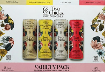 Two Chicks Vodka Sparkling Cocktails Variety Pack - 8-12 Fl. Oz. - Image 4