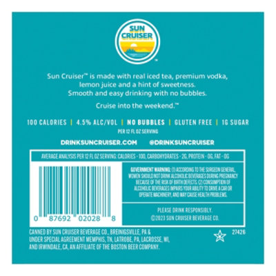 Sun Cruiser Ready To Drink Vodka Tea - 4-12 Fl. Oz. - Image 5