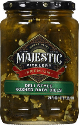 Majestic Medium Heat Hot Sauce Savory Kosher Dill Spears - 24 Fl .Oz - Image 1