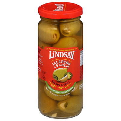 Lindsay Queen Stuffed W Garlic & Jalapeno - 7 Oz