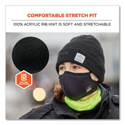 ergodyne N-Ferno 6806 Cuffed Rib Knit Winter Hat, One Size Fits Most, Lime - Image 4