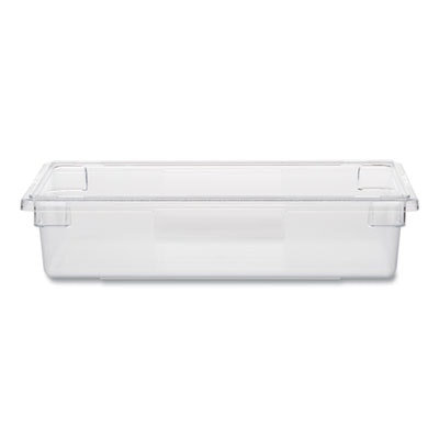 RubbmdComm Food/Tote Boxes, 5 gal, 12 x 18 x 9, Clear, Plastic - Image 1