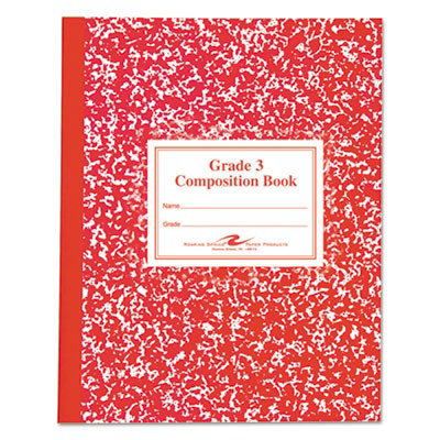 RoaringSpr Grade School Ruled Composition Book, Grade 3 Manuscript Format, Red Cover, (50) 9.75 x 7.75 Sheets - Image 1
