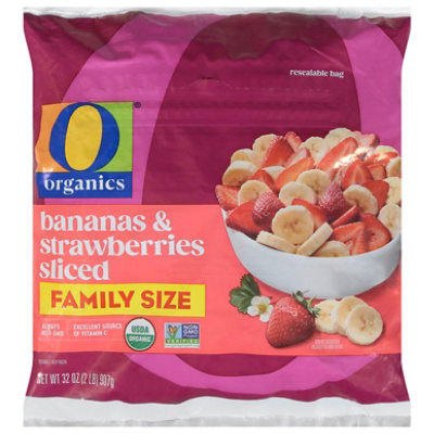 O Organics Strawberries & Bananas Sliced Family Size - 32 Oz - Image 1